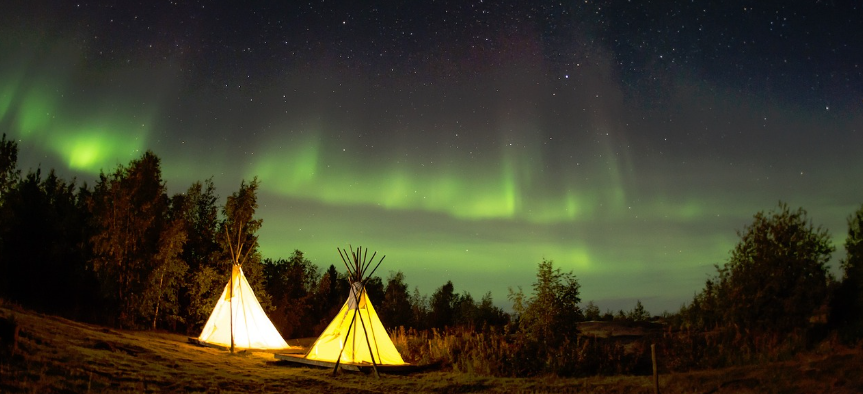 캠핑장 오로라 사진