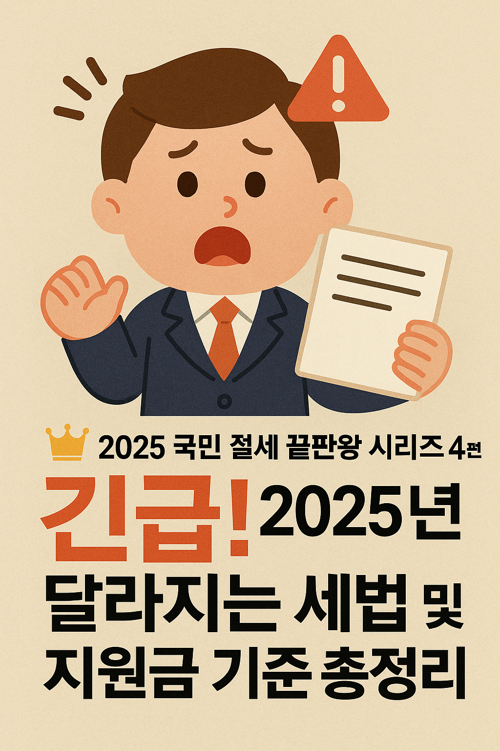 2025 국민 절세 끝판왕 시리즈 4편: 긴급! 2025년 달라지는 세법 및 지원금 기준 총정리 (복지 수급자 &amp; 일반 근로자 필독 가이드)