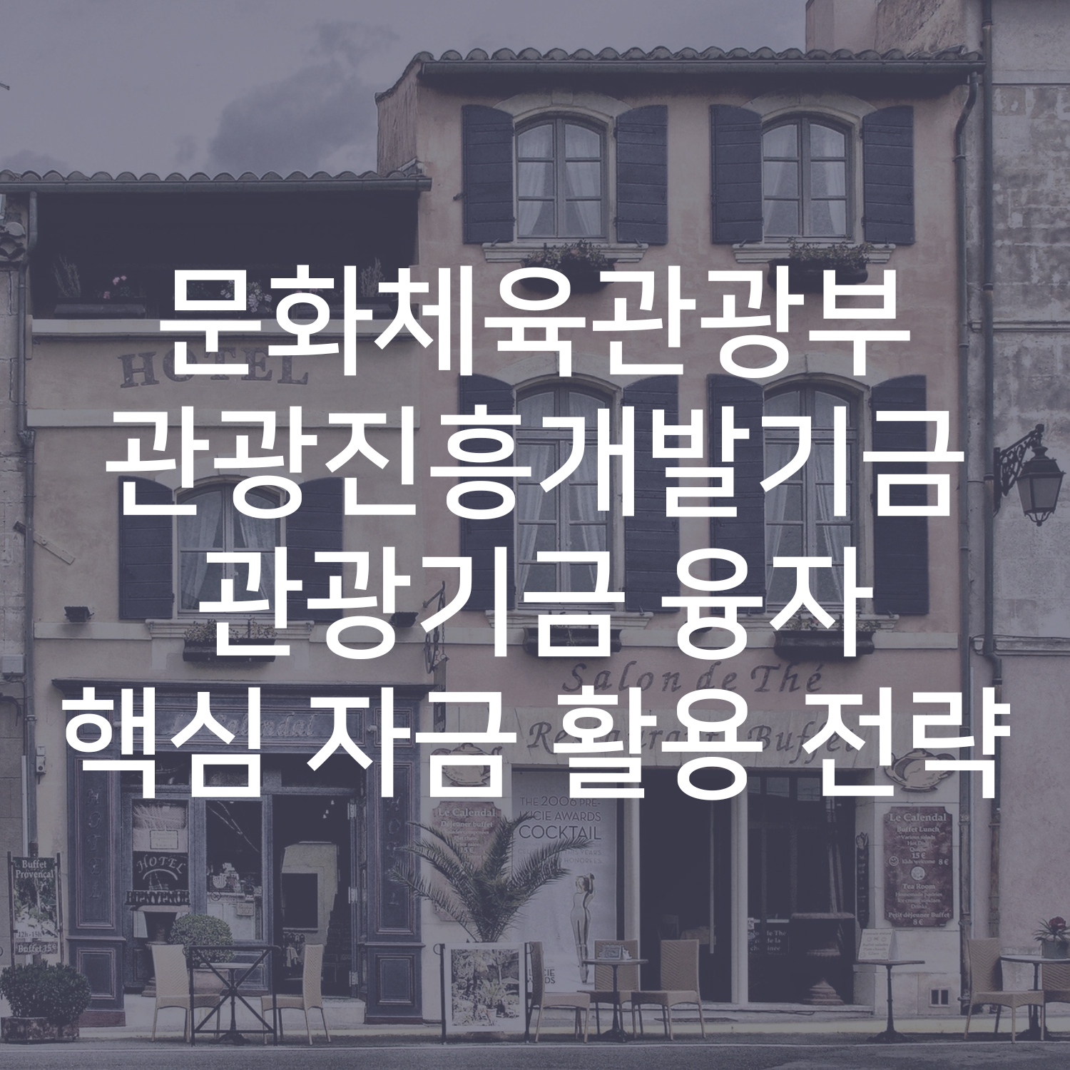 문화체육관광부 관광진흥개발기금 관광기금 융자 핵심 자금 활용 전략