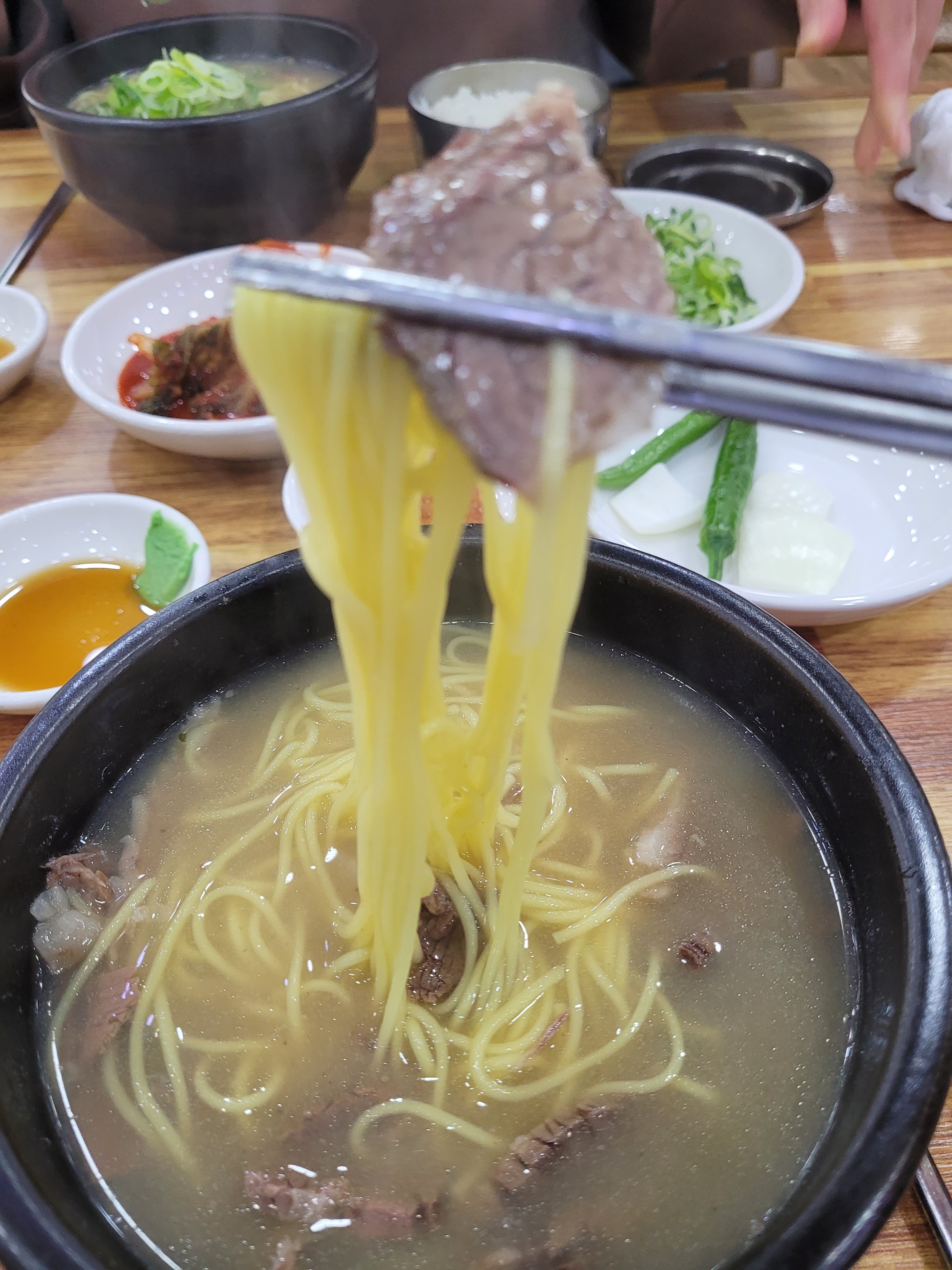 소면과 고기