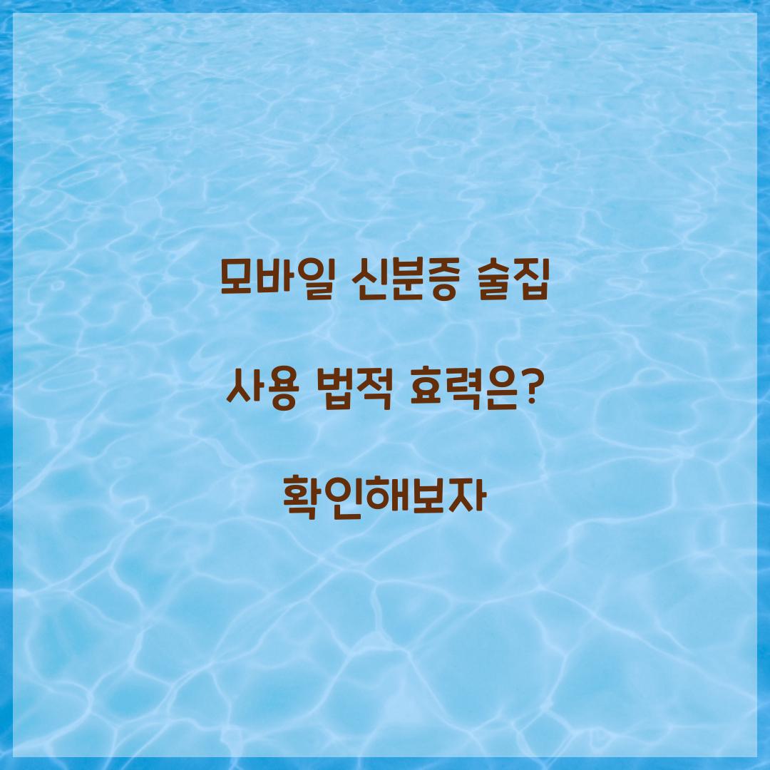 모바일 신분증 술집 사용
