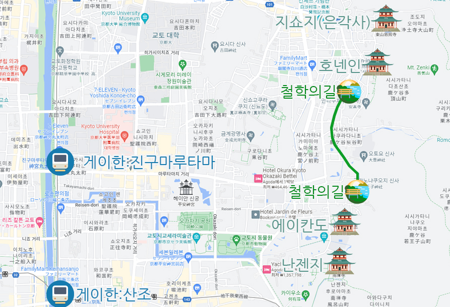 교토 관광 지도
