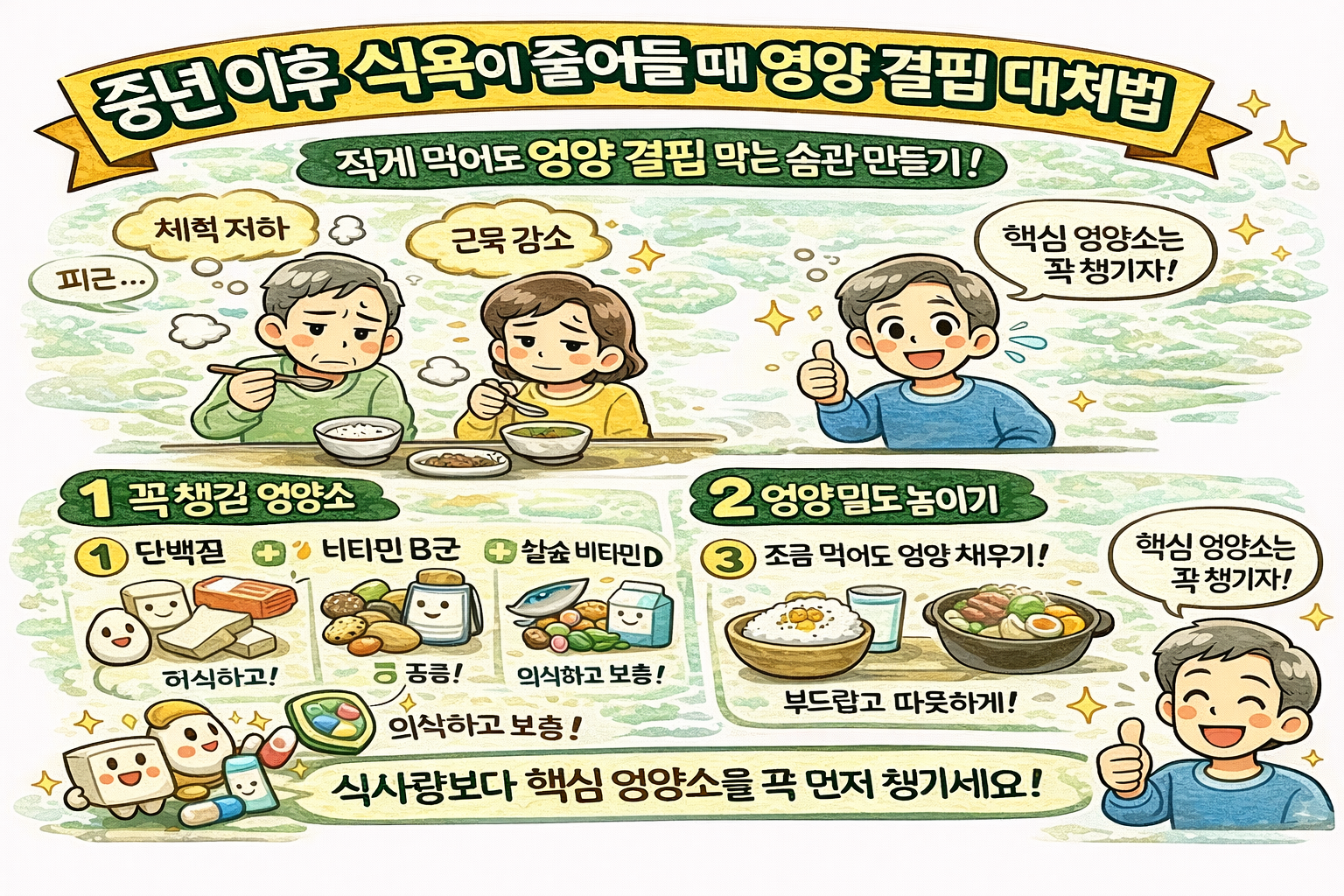 중년 이후 식욕이 줄어들 때 영양 결핍 대처법