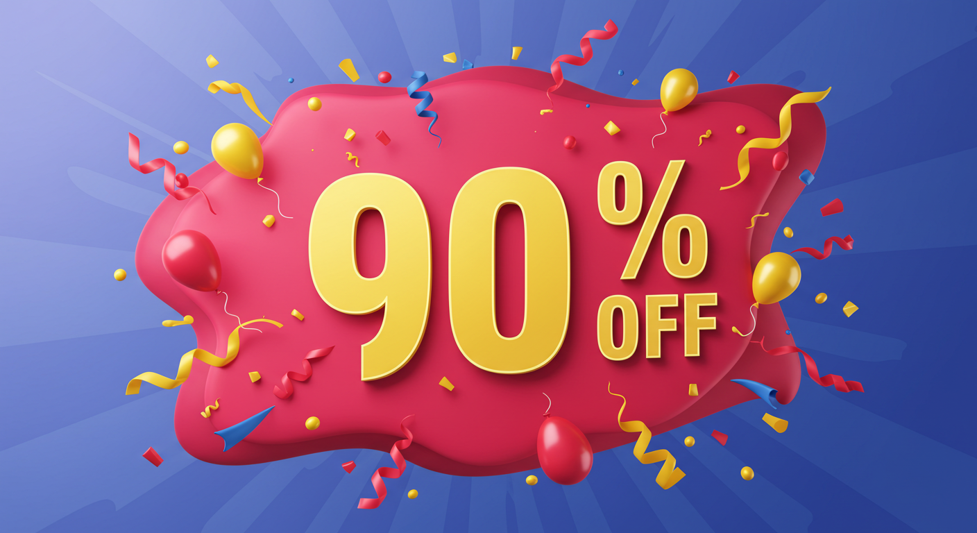 90% 할인 마크