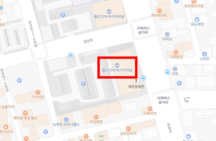 울산시외버스터미널 위치-지도