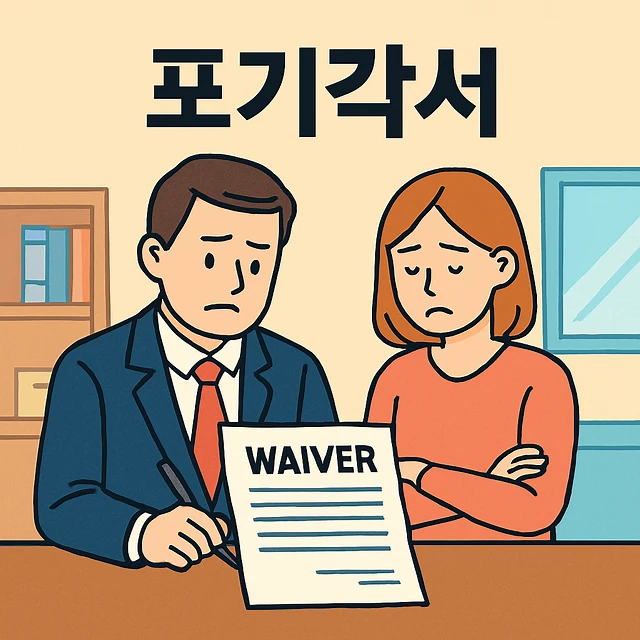 유산포기각서, 재산포기각서