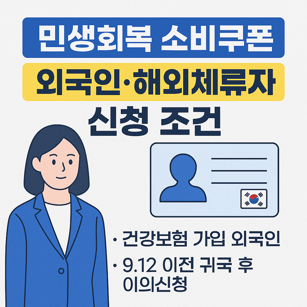 민생회복 소비쿠폰 외국인 및 해외체류자 신청 조건