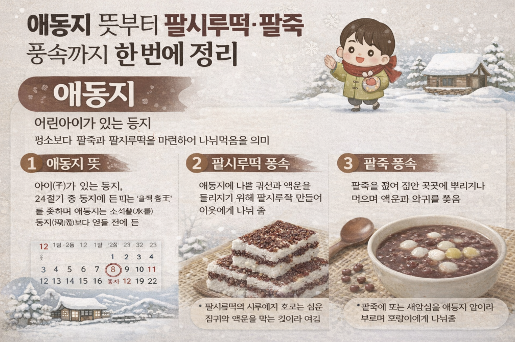 애동지 완벽 가이드 - 뜻부터 팥죽 만드는 법까지 3분 정리