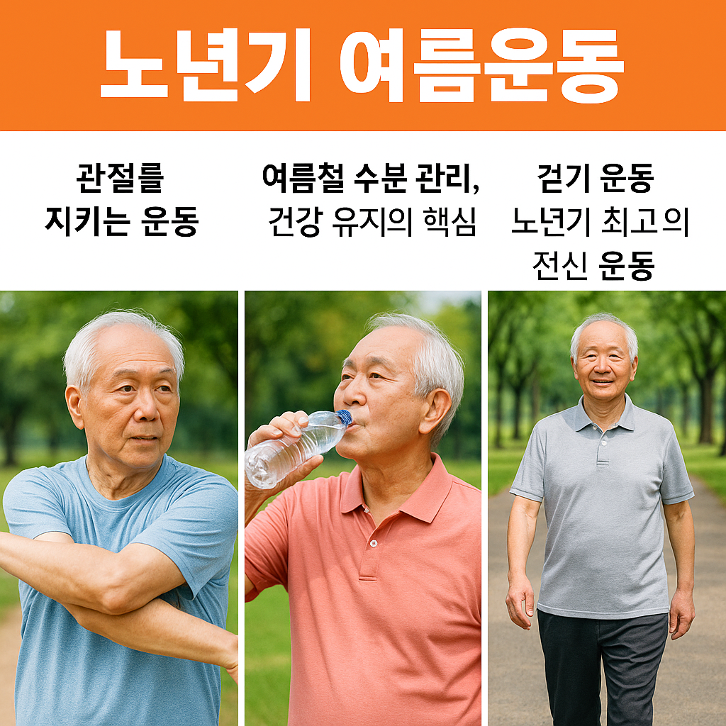 23.노년기 여름운동 관절을 지키는 운동, 여름철 수분 관리, 건강 유지의 핵심, 걷기 운동 노년기 최고의 전신 운동 썸네일사진