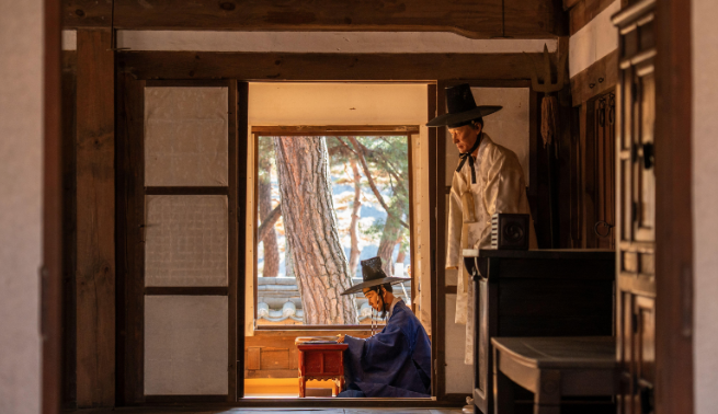 영월 청령포 서강 물줄기 곡선과 망향탑 전경