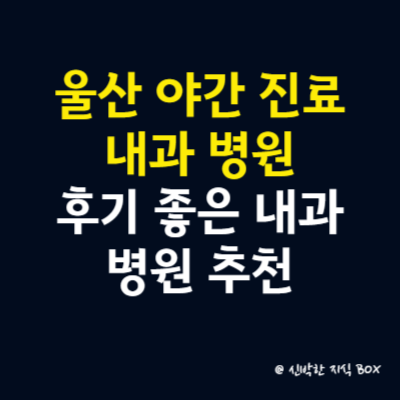 울산광역시 야간 진료 내과 병원, 후기 좋은 내과 병원 추천