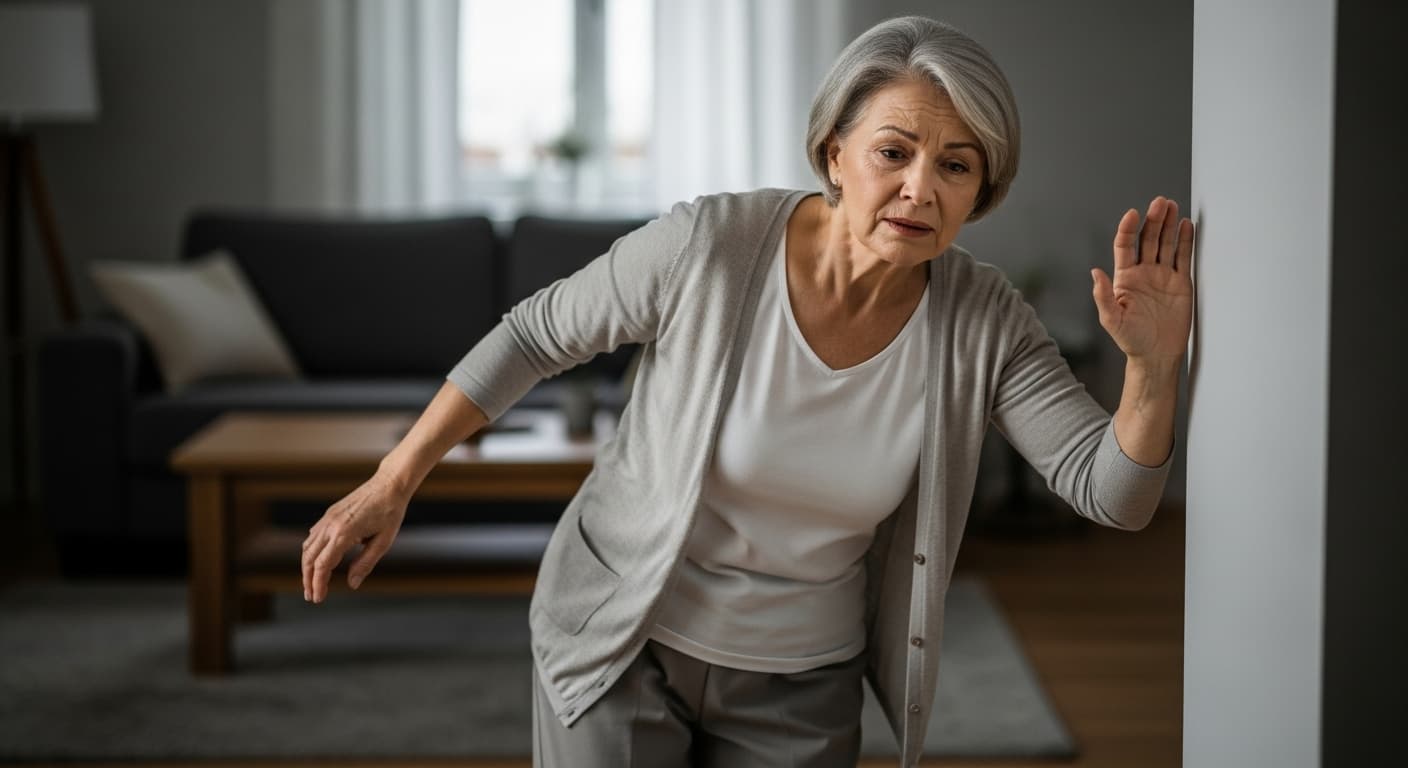 몸의 균형을 잃고 걷기 힘들어집니다