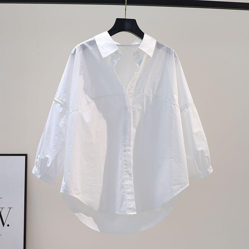 여성 남방 반팔 블라우스 셔츠 여름 흰남방 오버핏 반팔 긴팔 가을-02