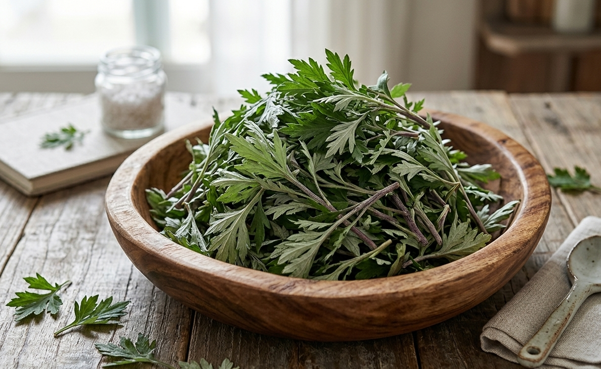 4월 제철 쑥의 효능과 시네올 항균 작용 설명.