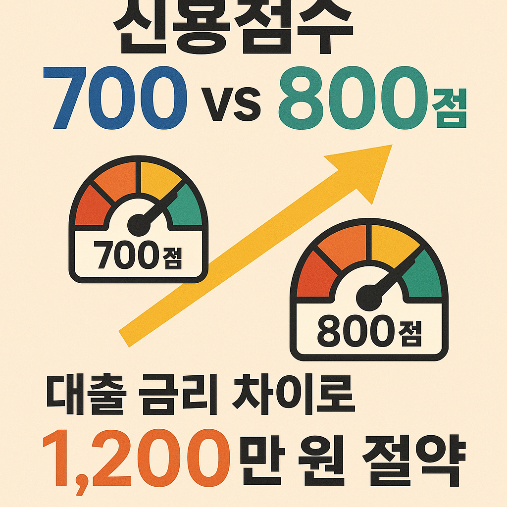 신용점수 700점 vs 800점, 대출 금리 차이로 10년간 1,200만 원 절약