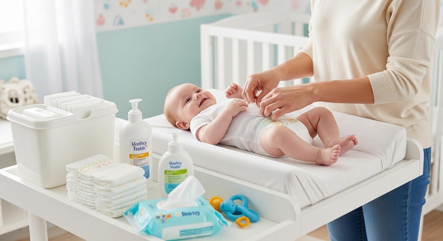 깨끗하게 기저귀를 갈아요