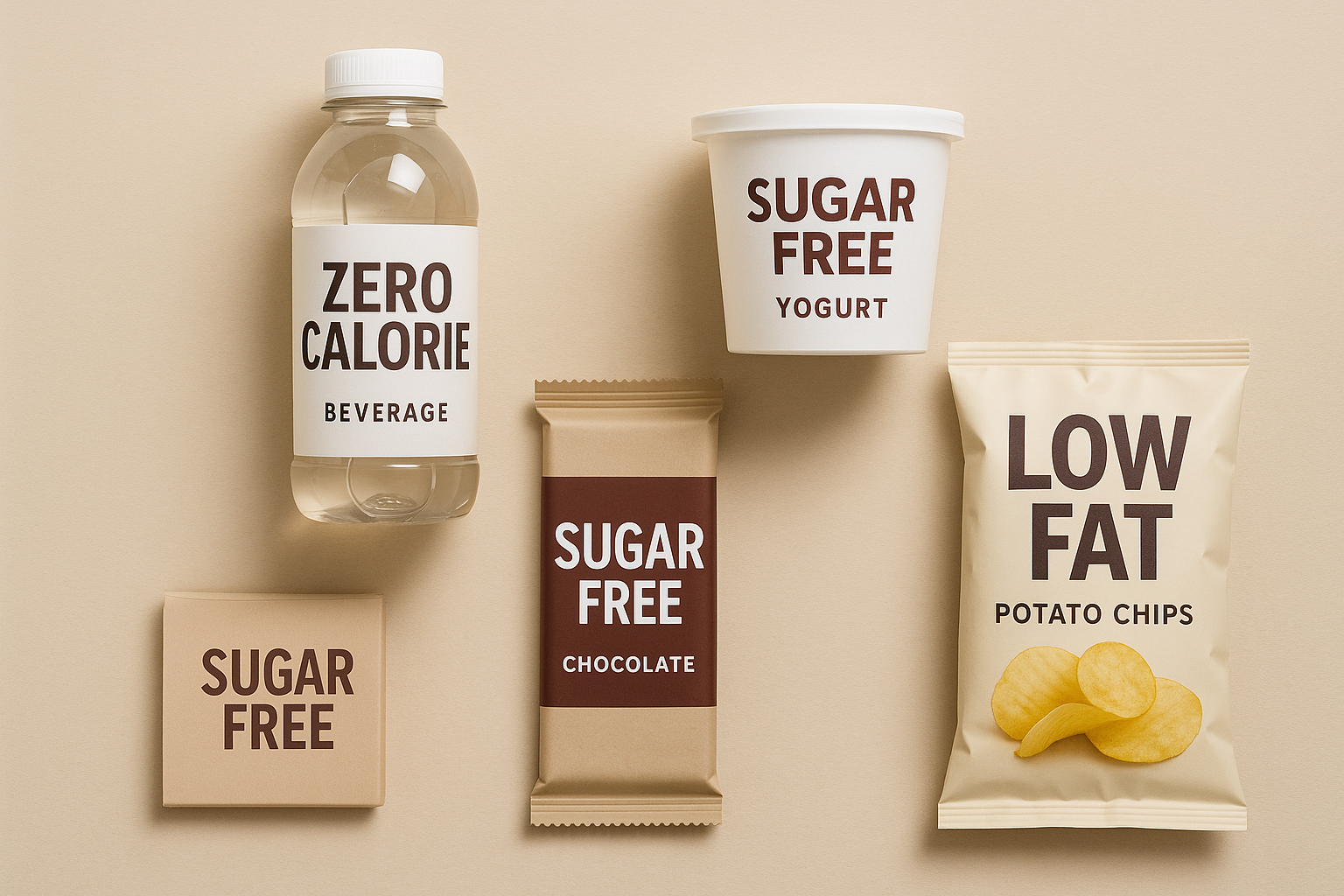 "제로칼로리", "무설탕", "저지방" 음식