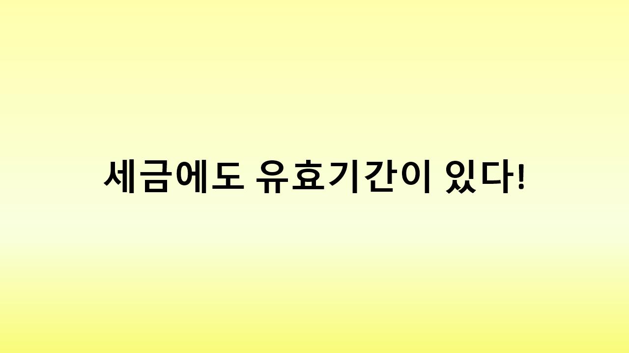 체납 세금, 소멸시효가 끝나면 해결! 제척기간과 수정신고도 체크