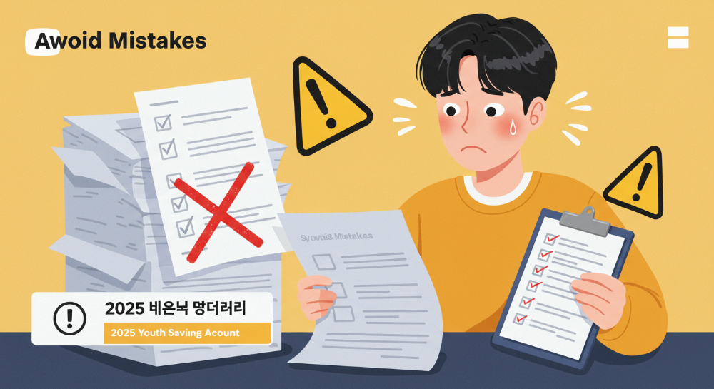 2025년 청년내일저축계좌 서류 누락 실수 사례 지금 확인하고 피하세요