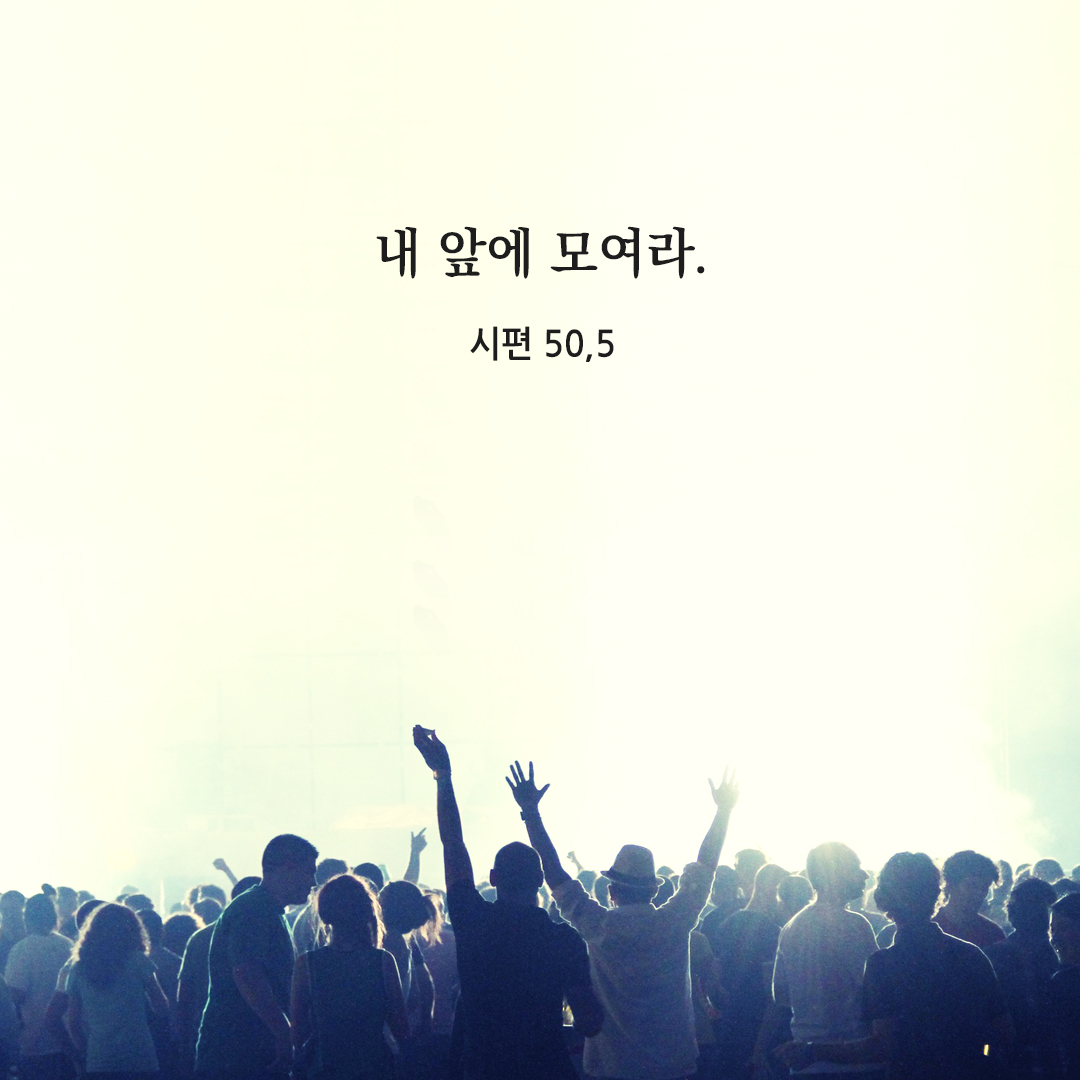 내 앞에 모여라. (시편 50,5) 시편 성경 말씀 카드 이미지 다운로드