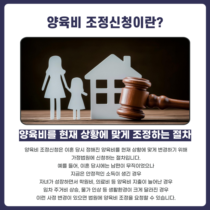 양육비 조정신청에 대한 설명 이미지