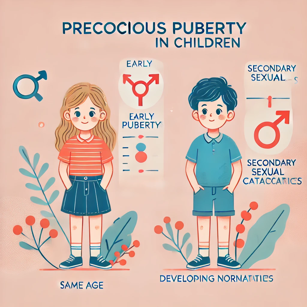 성조숙증을 표현한 그림