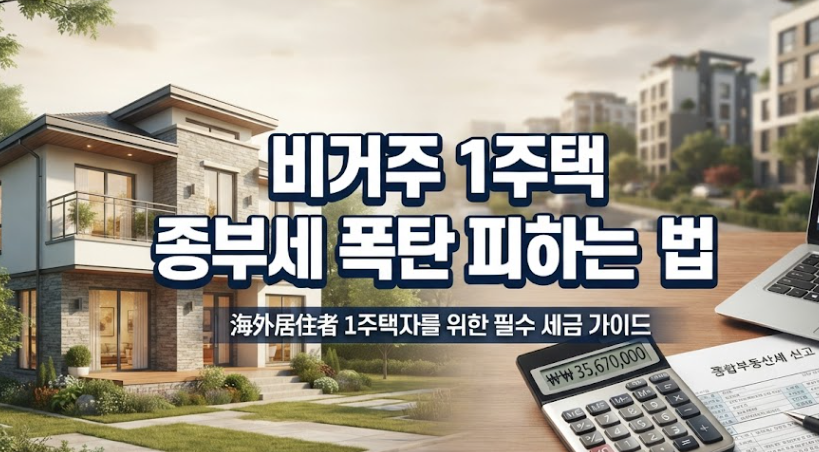 1채 가진 비거주자가 놓치기 쉬운 종부세