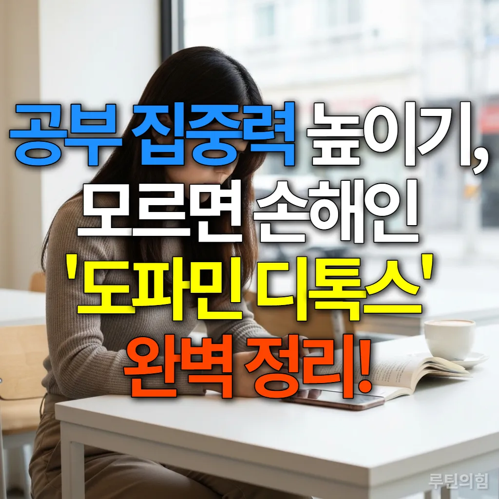 도파민 디톡스 후 집중하여 공부하는 한국인 학생