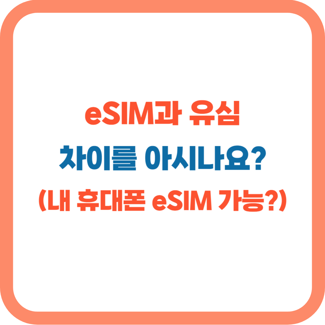 유심과 이심 차이(eSIM 장점,듀얼심 기능)