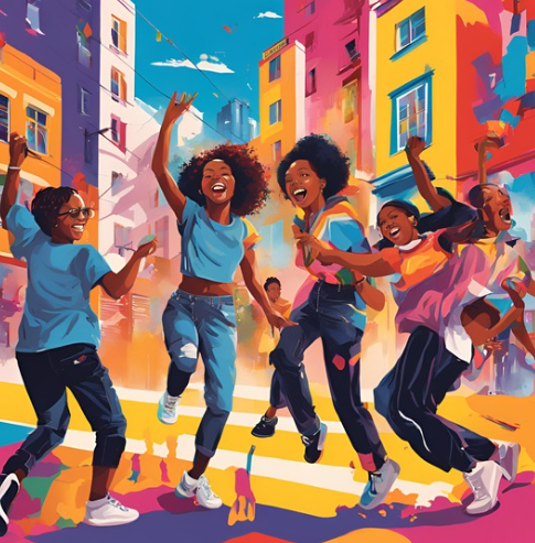 청년들이 즐거워하는 이미지