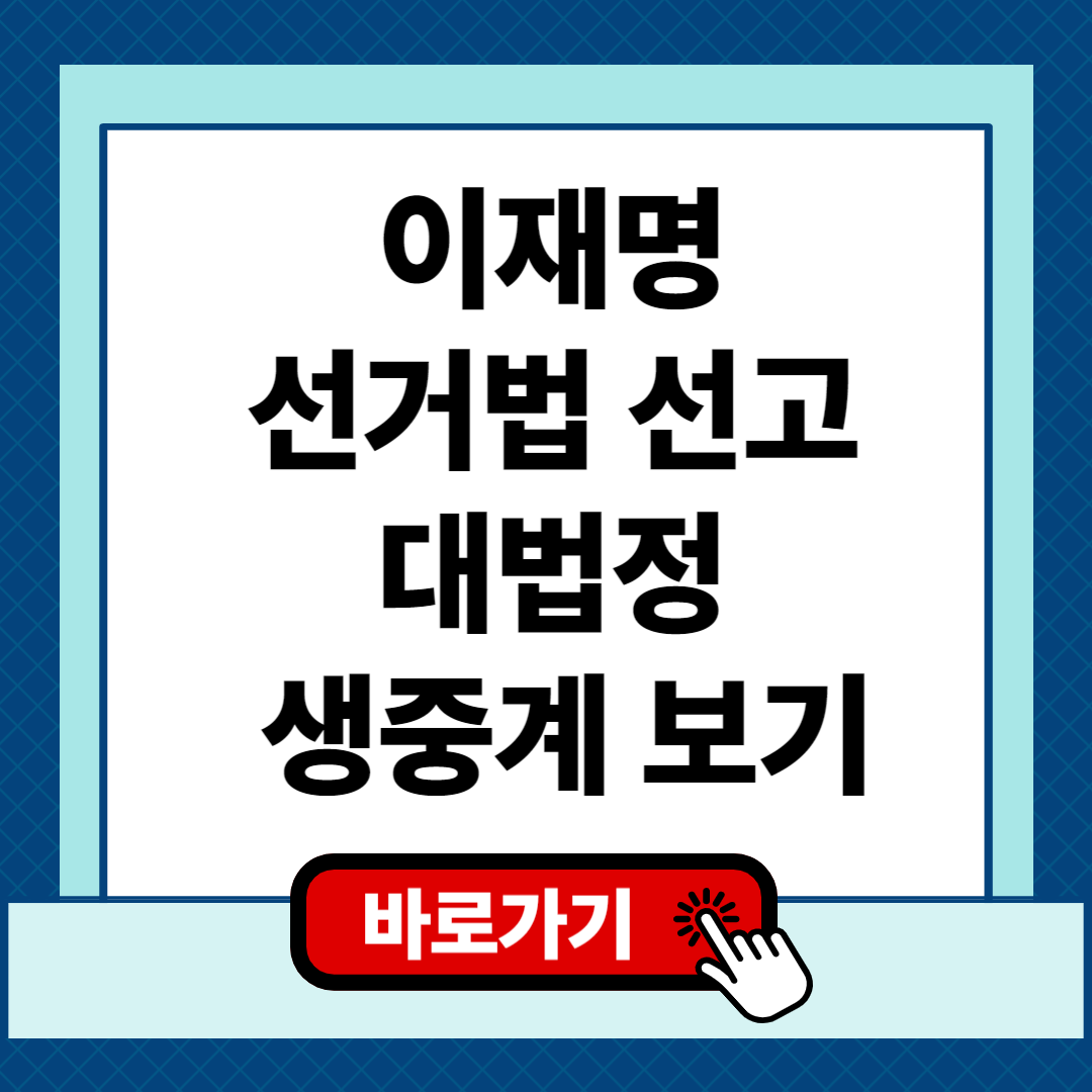 이재명 선거법 대법원 선고 생중계 보기