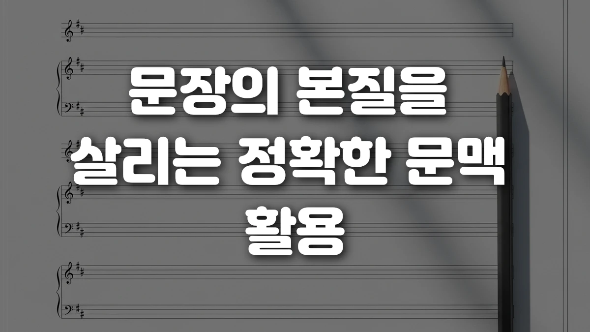 문장의 본질을 살리는 정확한 문맥 활용