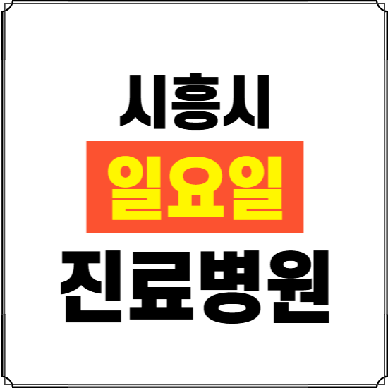 시흥시 일요일 진료병원 찾기 ❘ 24시 휴일 주말 응급 야간 심야 문여는 병원