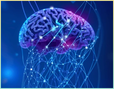 딥러닝을 나타내는 사진. 두뇌와 컴퓨터를 조합해 인공신경망을 나타낸 모습