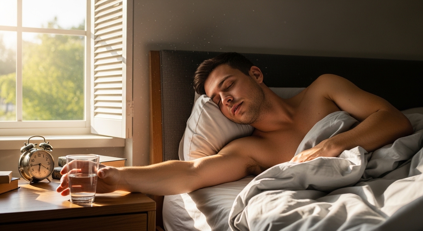 겨울철 건조한 실내에서 피부 건조를 느끼는 사람의 모습