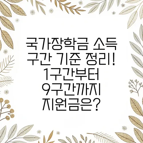 국가장학금 소득 구간 기준 정리! 1구간부터 9구간까지 지원금은?