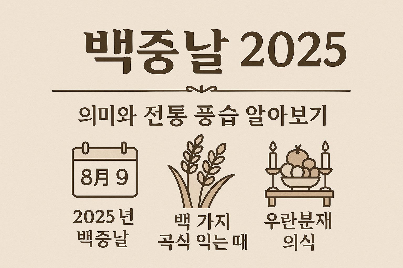 백중날 2025, 의미와 전통 풍습 알아보기