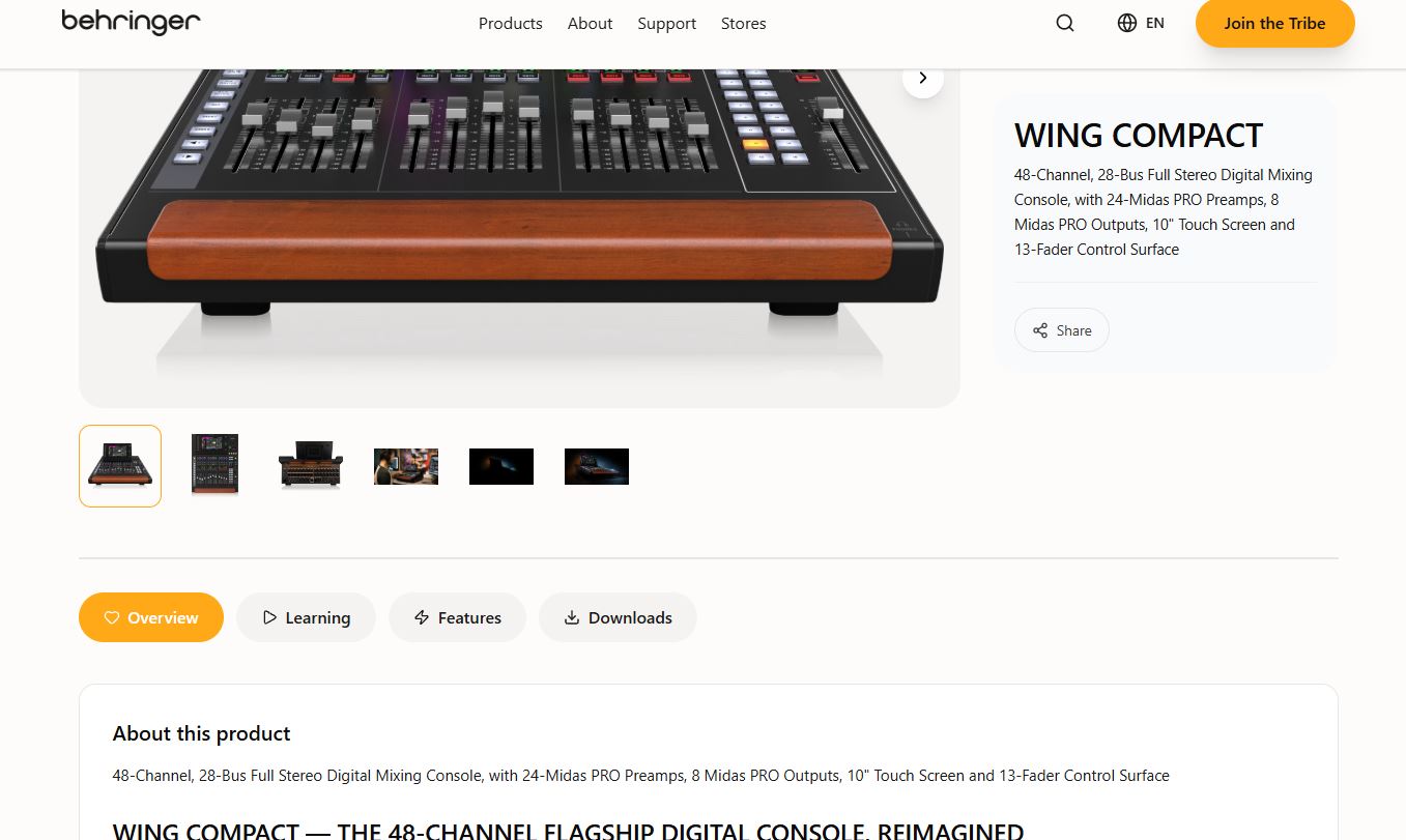 베링거 홈페이지의 WING COMPACT 소개 페이지