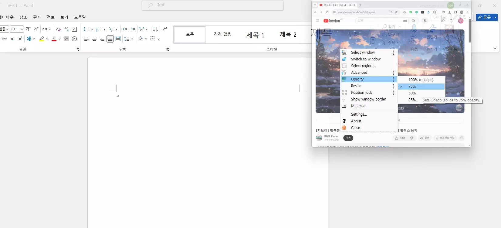 윈도우11 에서 모든 앱 을 PIP 모드로 사용 하는 방법 캡쳐 6