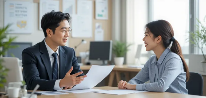 피드백을 전달하는 관리자