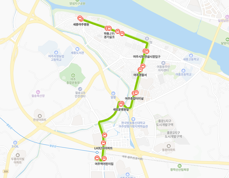 여주-901번-버스-노선-지도