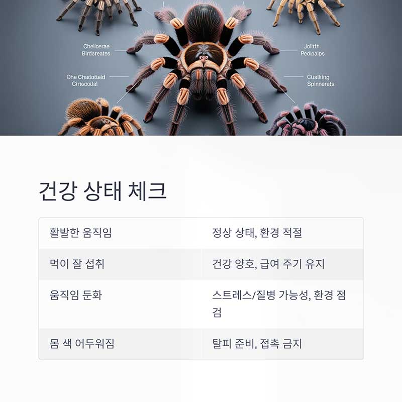거미 건강 상태 확인과 문제 해결