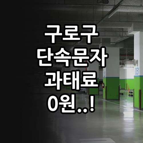 구로구 주정차 단속 문자 알림 서비스..