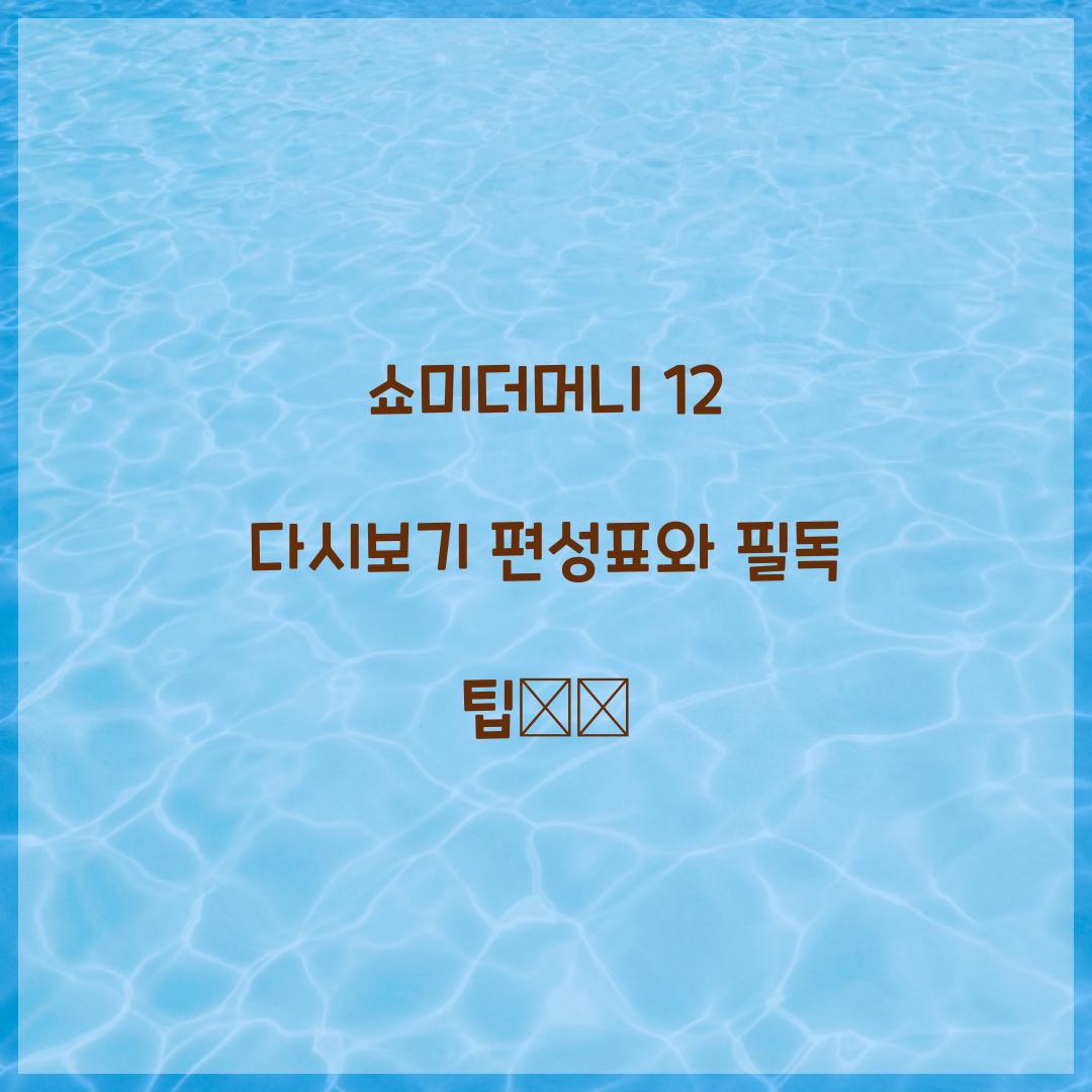 쇼미더머니 12 다시보기