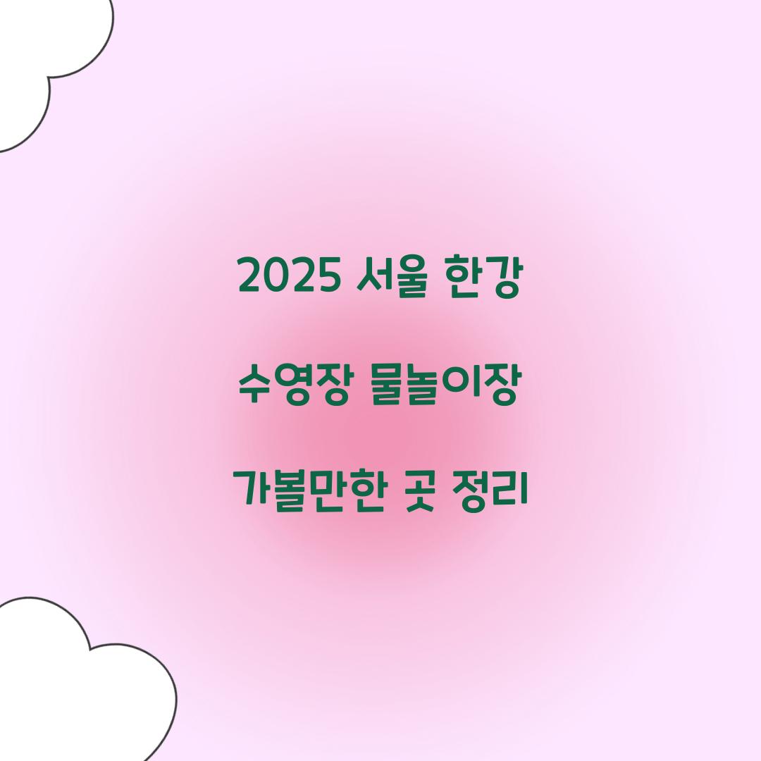 2025 서울 한강 수영장