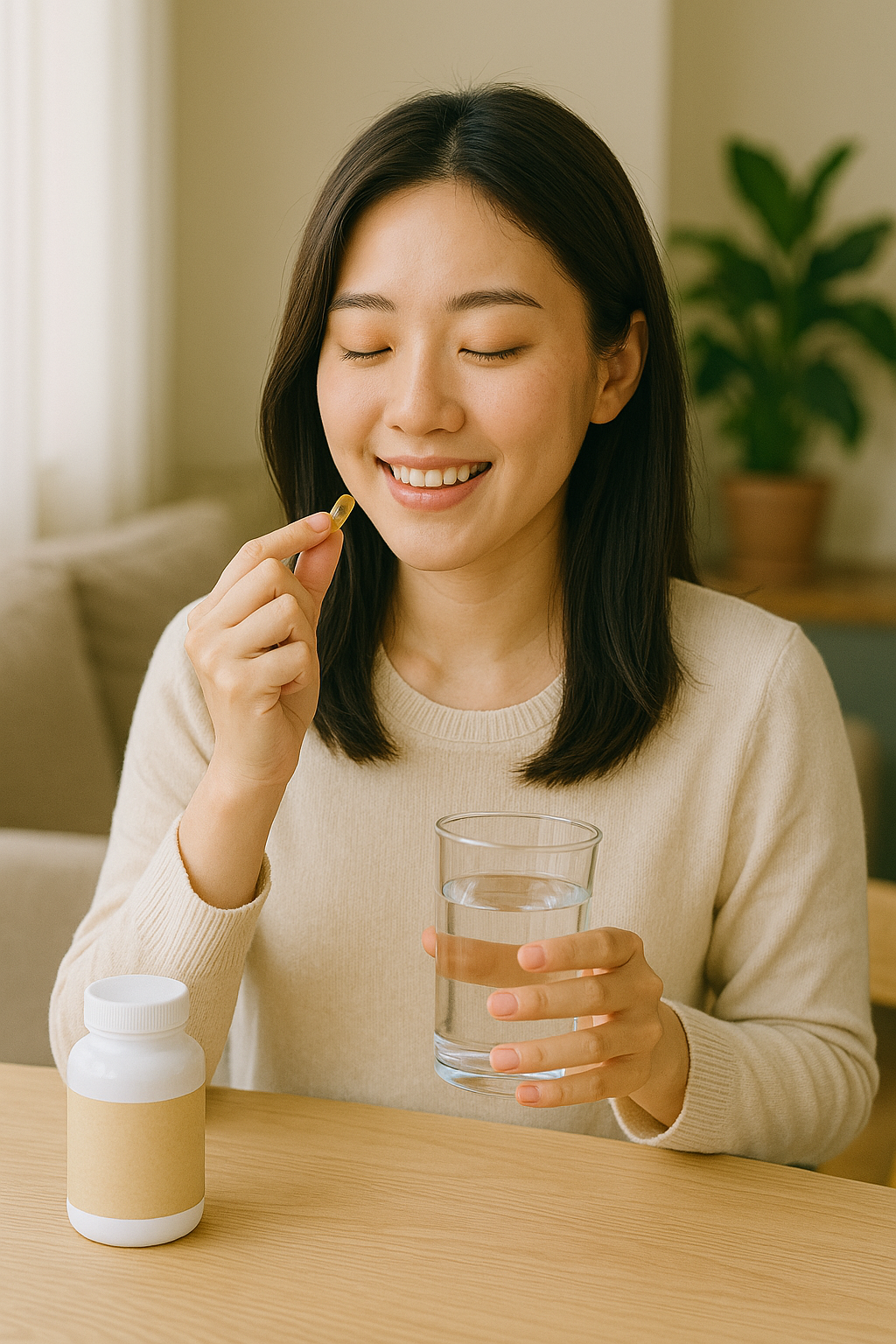 영양제 섭취하는 사람
