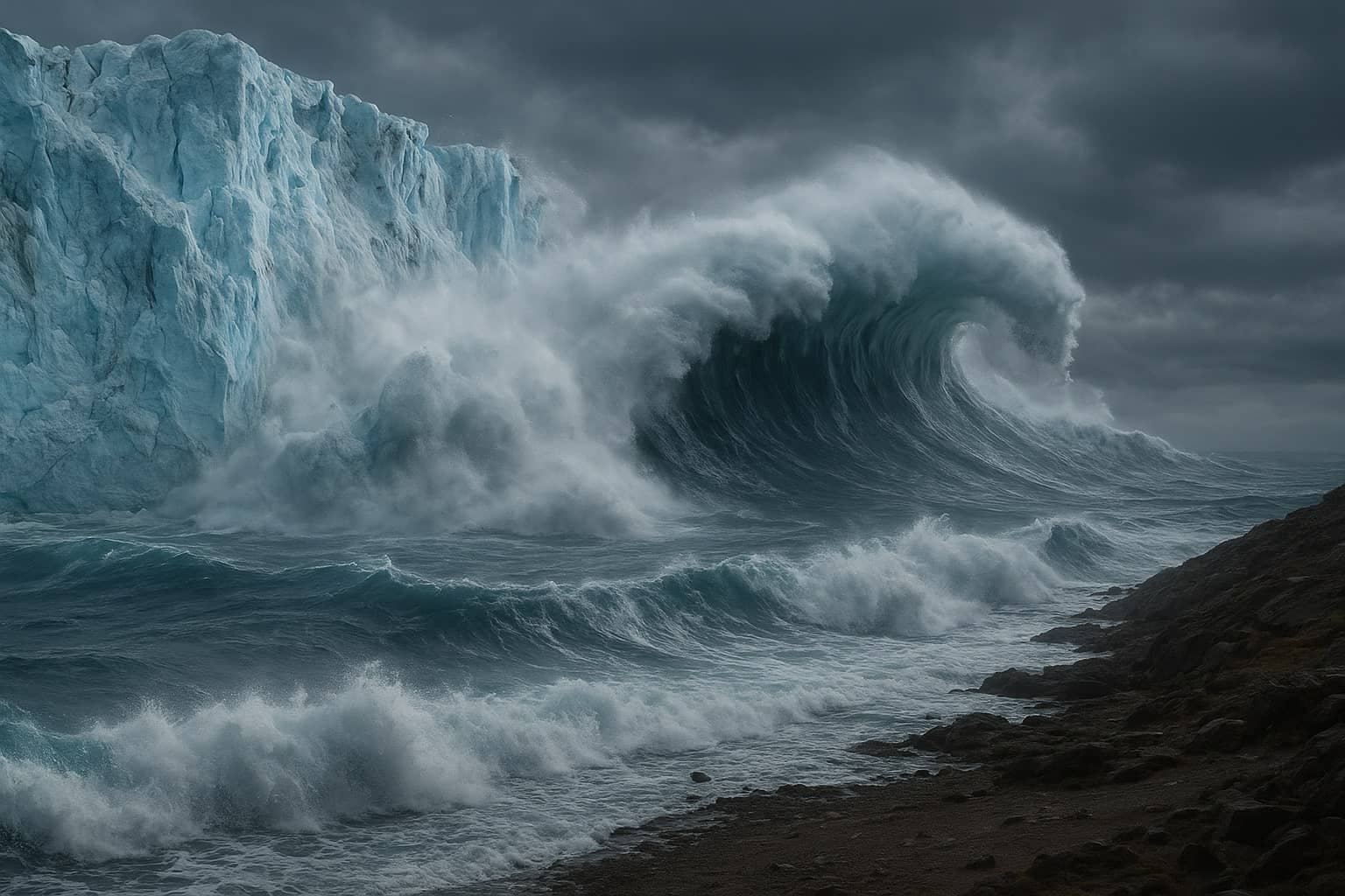 빙하 붕괴로 발생하는 대형 해양 쓰나미와 해운 위험도 분석