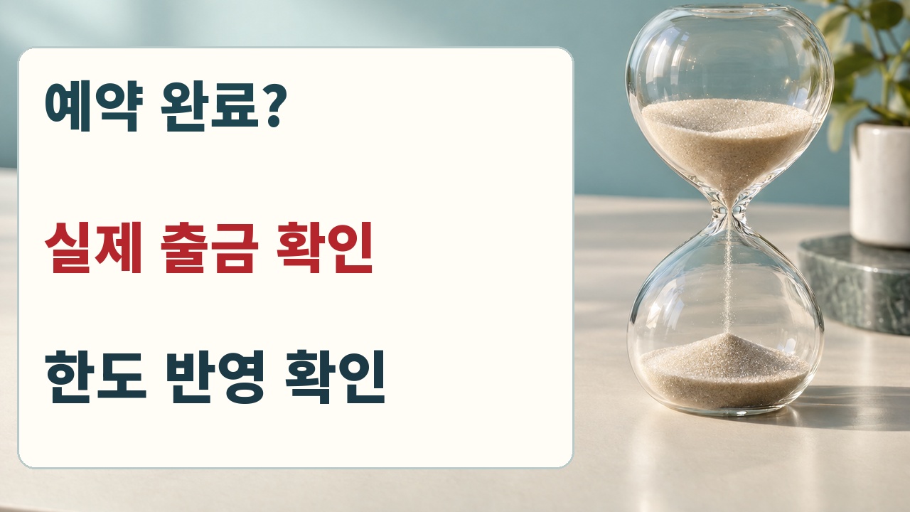 선결제 예약 완료 실제 출금 한도 반영을 차례로 확인하는 안내