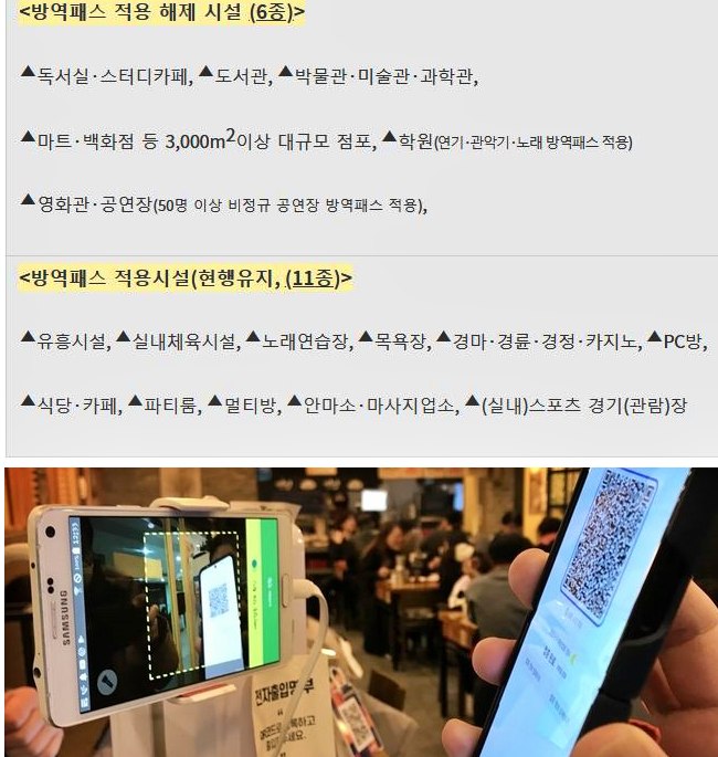 방역 패스 개정 내용