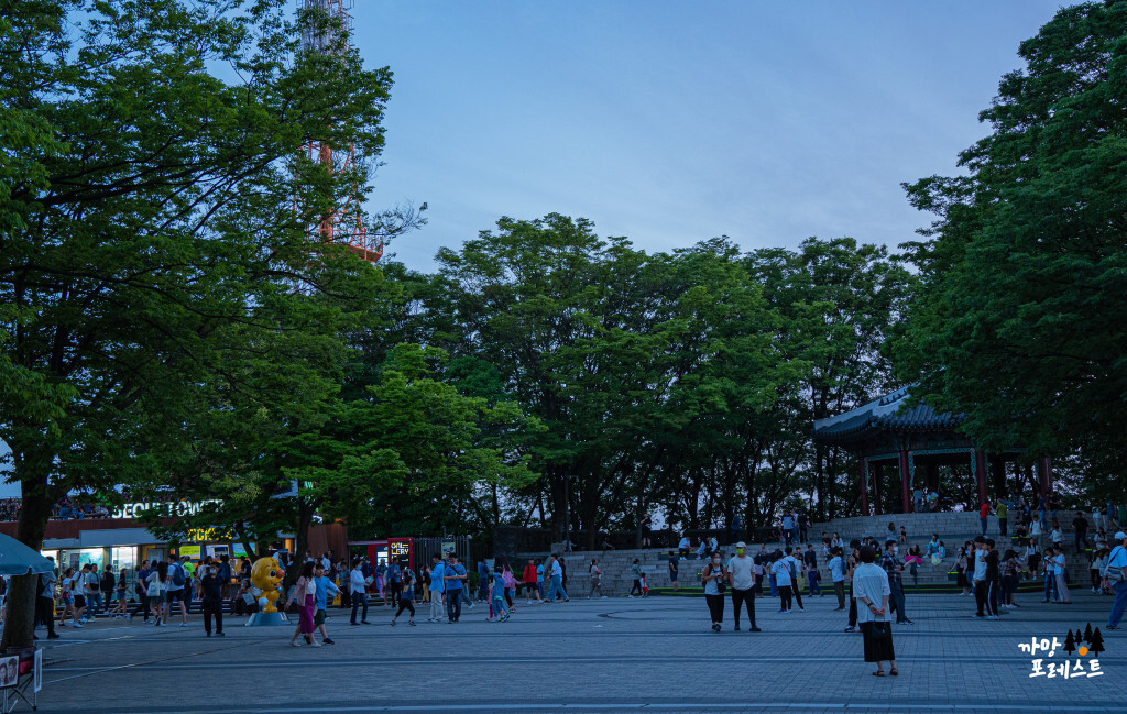 서울 남산타워 정상 저녁 분위기